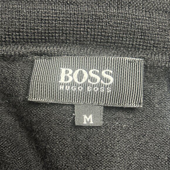 EUC Boss Hugo Boss Long Sleeved Kint Polo Sweater Merino Wool Size Medium - Picture 9 of 12